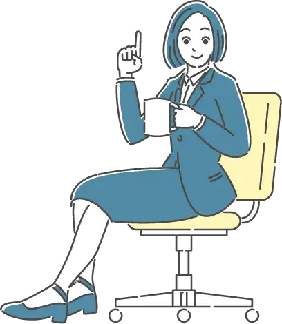 椅子に座っている女性のイラスト