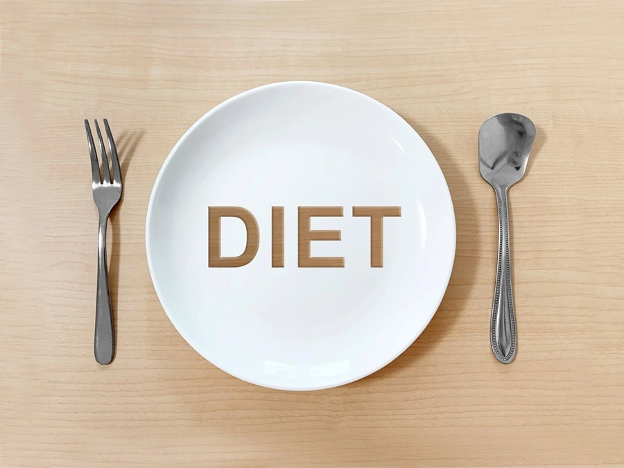 食事管理による体脂肪燃焼をイメージしたDIETプレートの画像