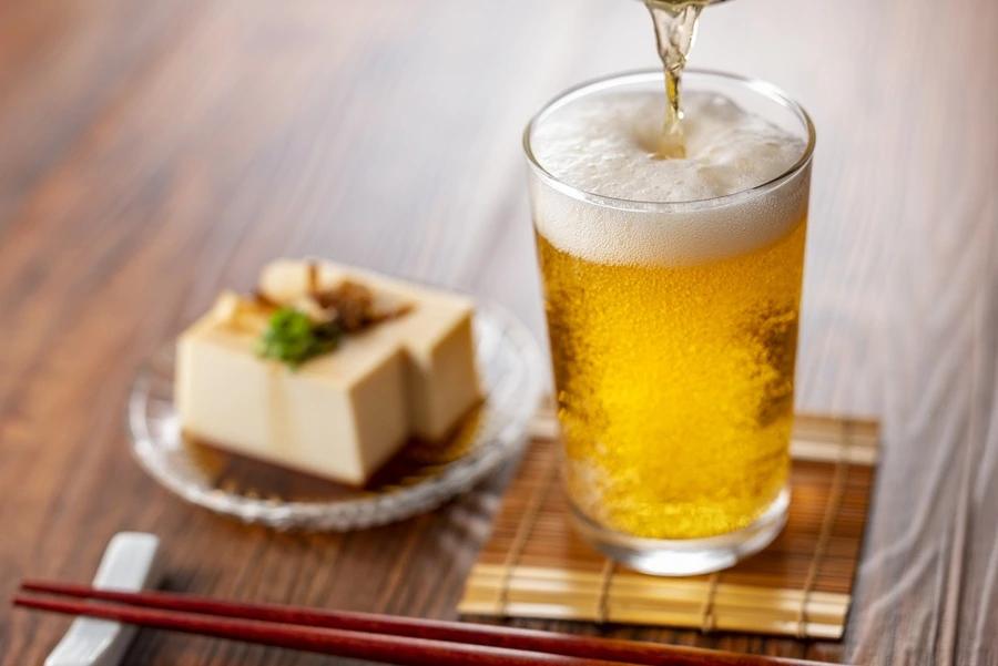 ビールと冷奴